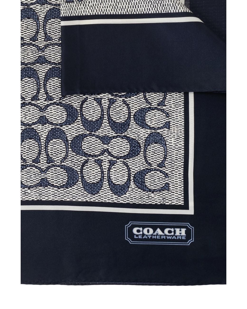 COACH Blue Pattern Silk Scarf