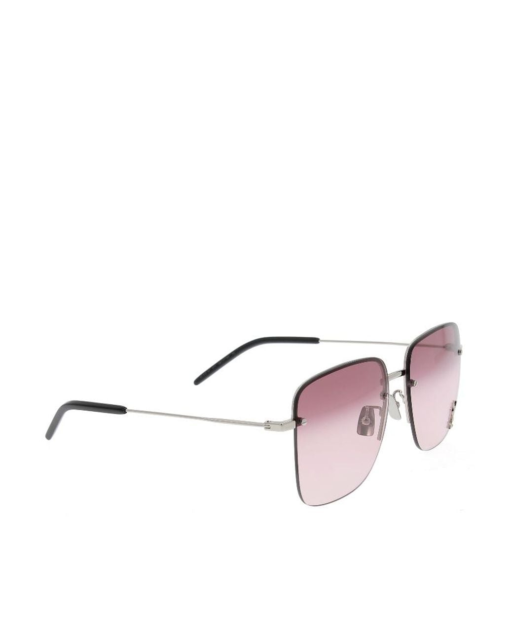 Saint Laurent Pink Eyewear Square Frame Sunglasses