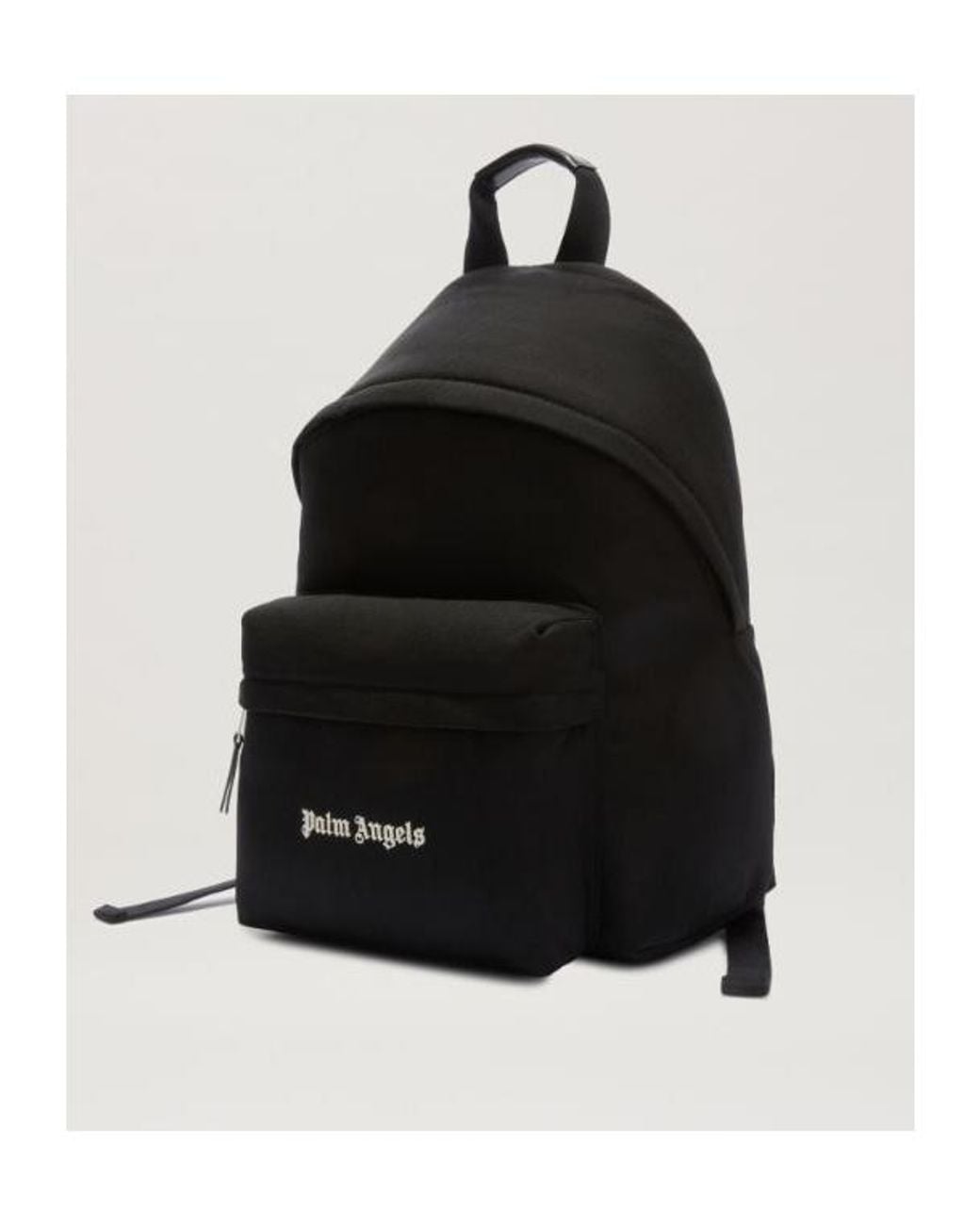 Palm Angels Black Logo Embroidered Zipped Backpack for men