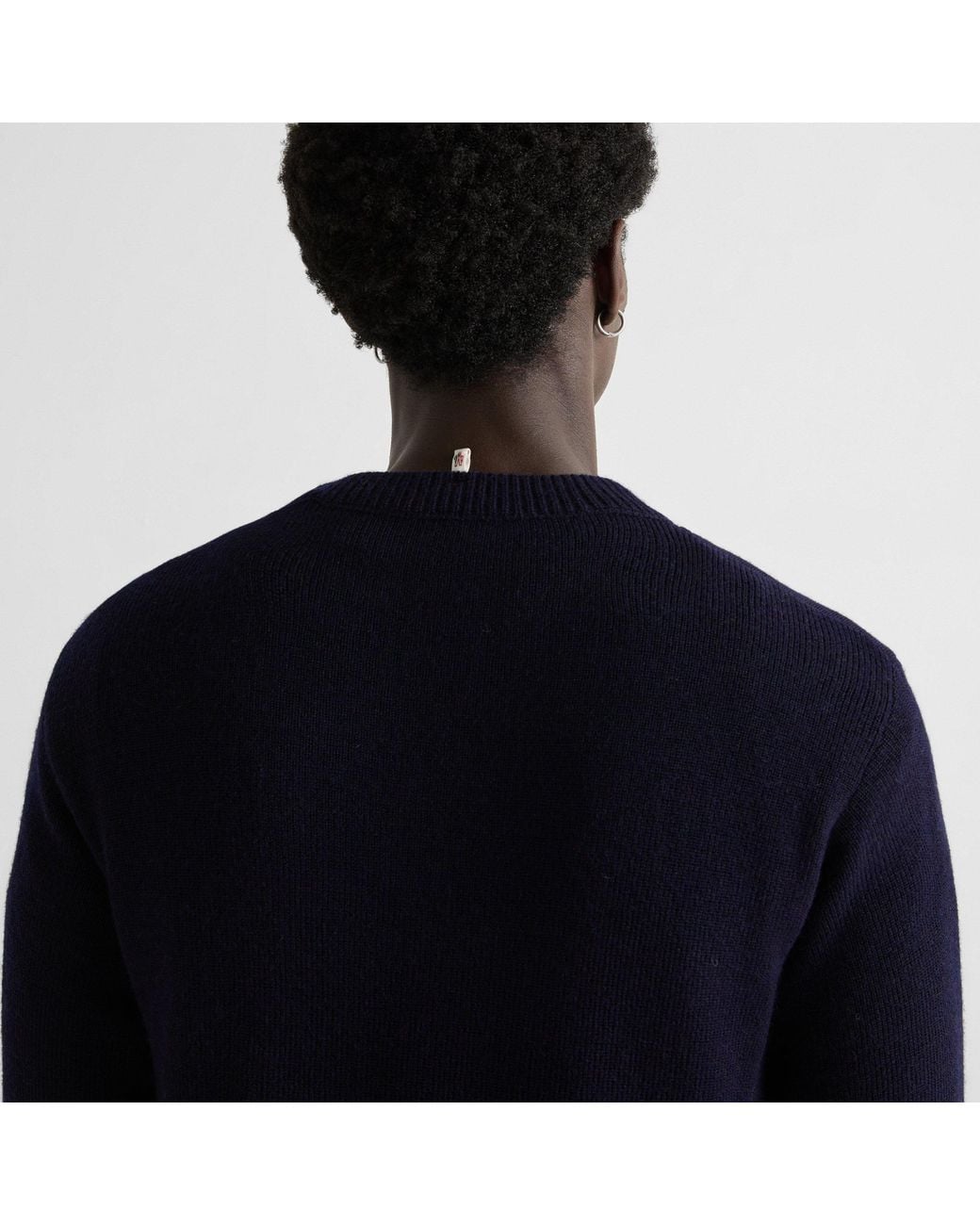 Moncler Blue Half-Turtleneck Knitted Sweater for men