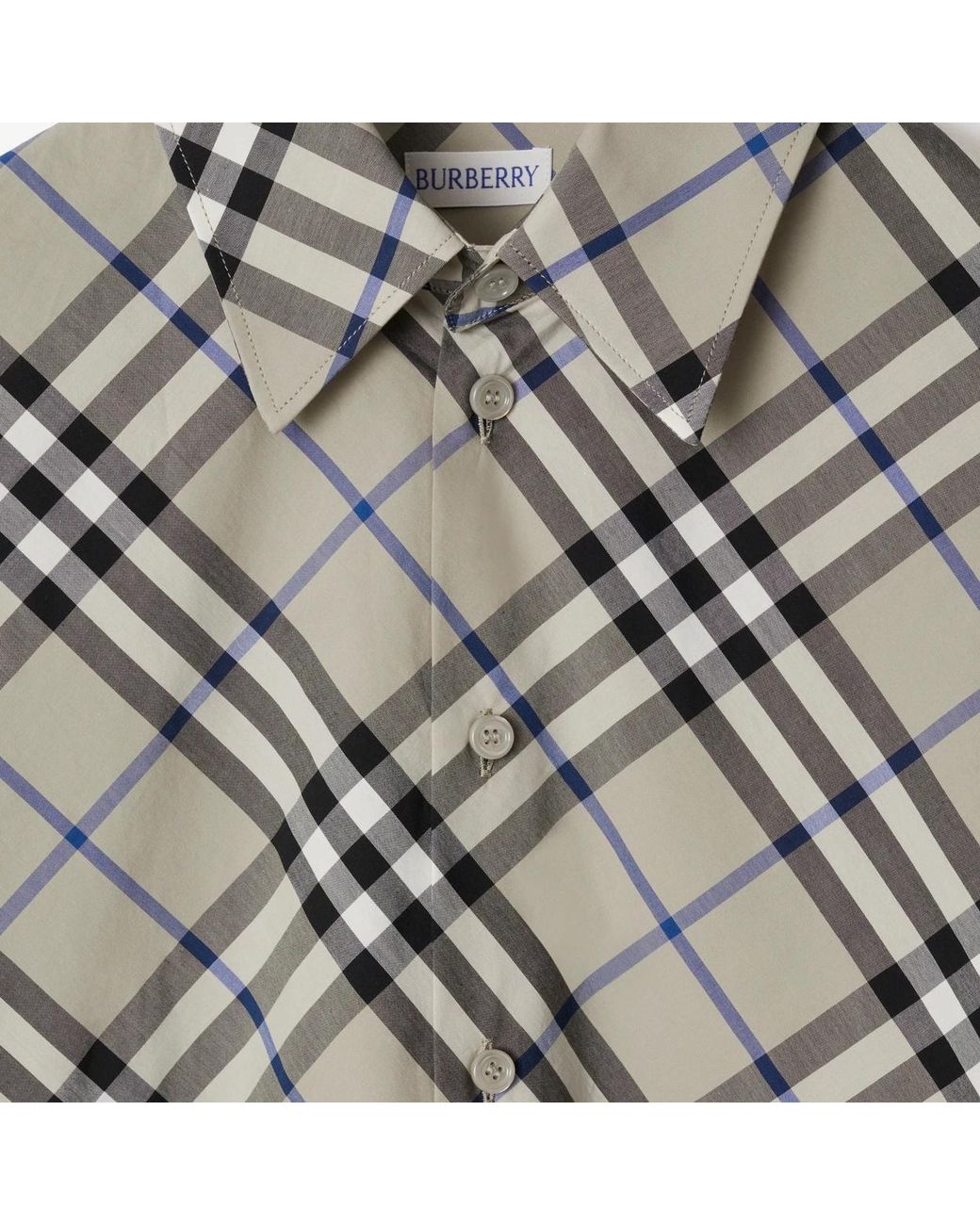 Burberry Gray Checked Long Sleeved Shirt