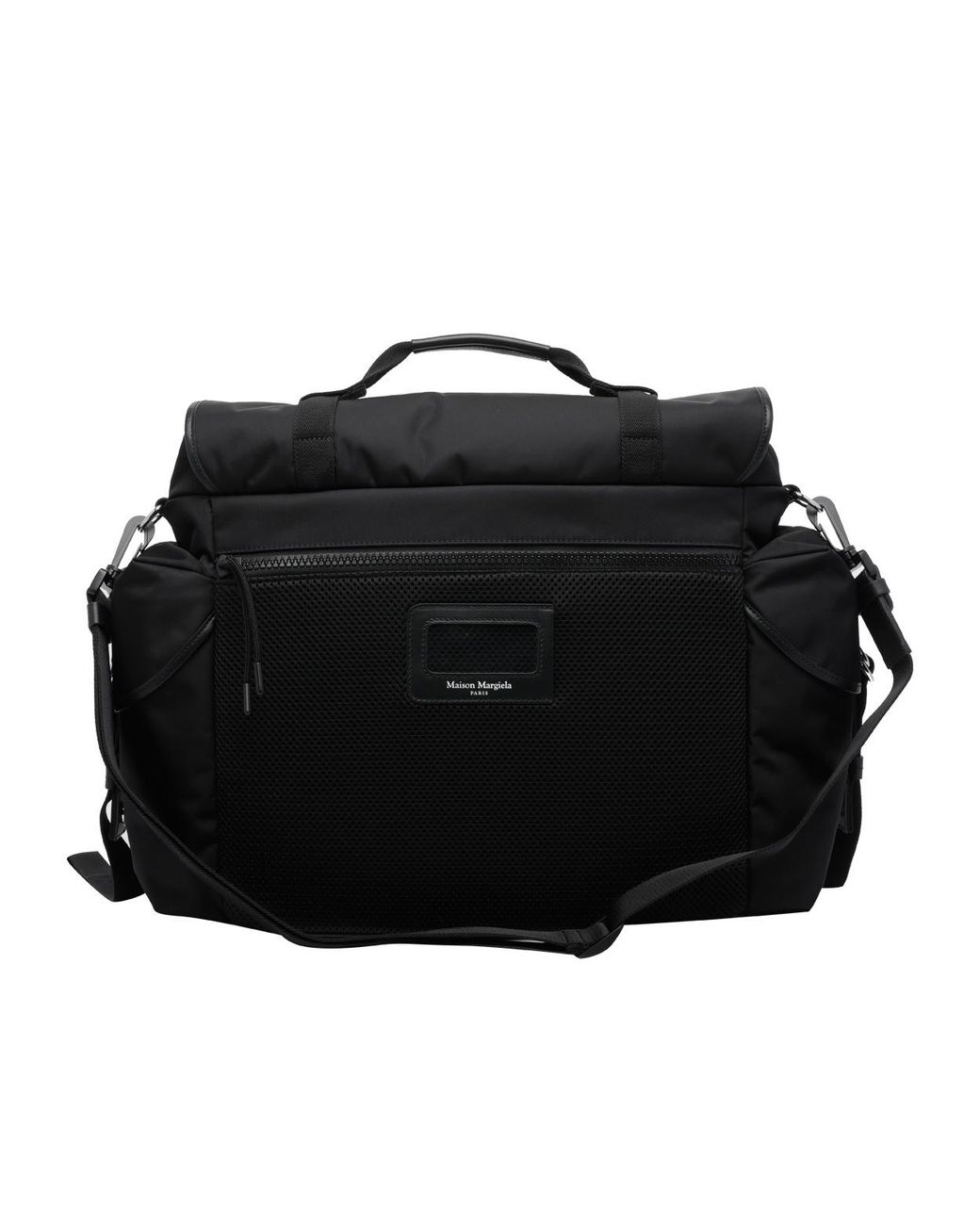 Maison Margiela Black Four-Stitch Backpack for men