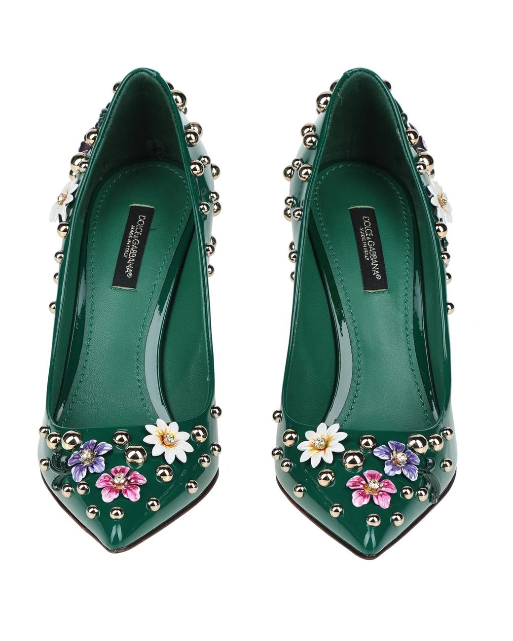 Dolce & Gabbana Green Rhinestone Courts