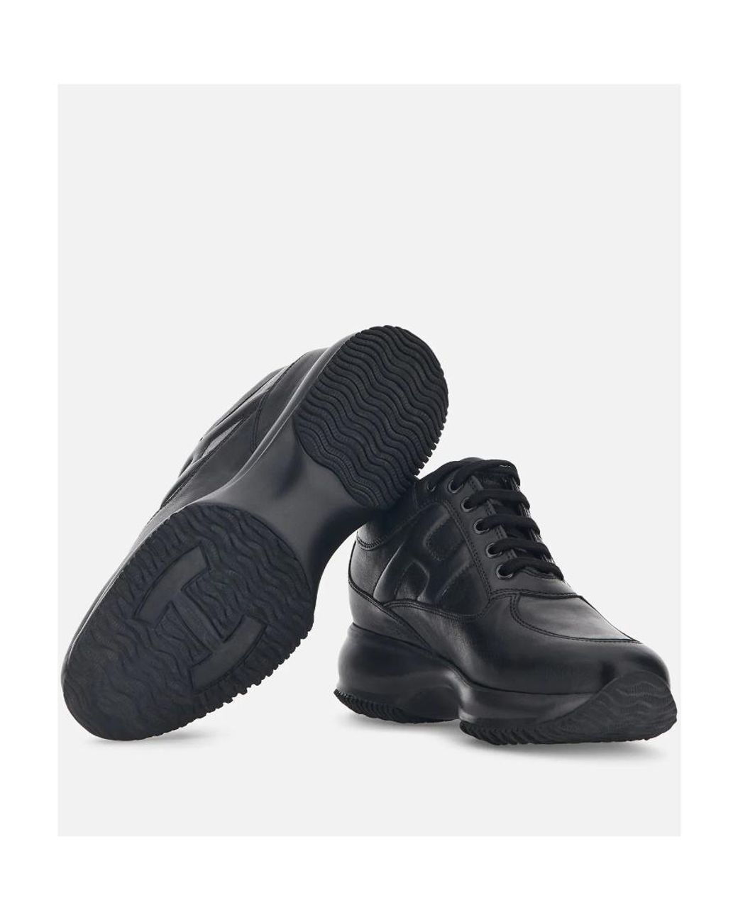 Hogan Blue Round-Toe Lace-Up Sneakers