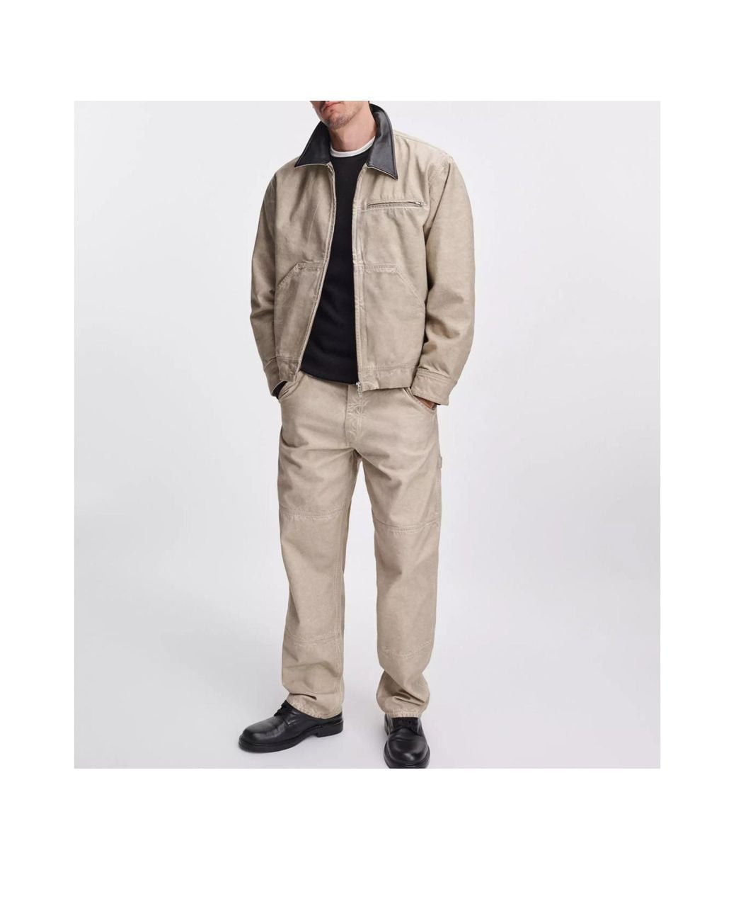 Rag & Bone Natural Long-Sleeve Zip-Up Jacket for men