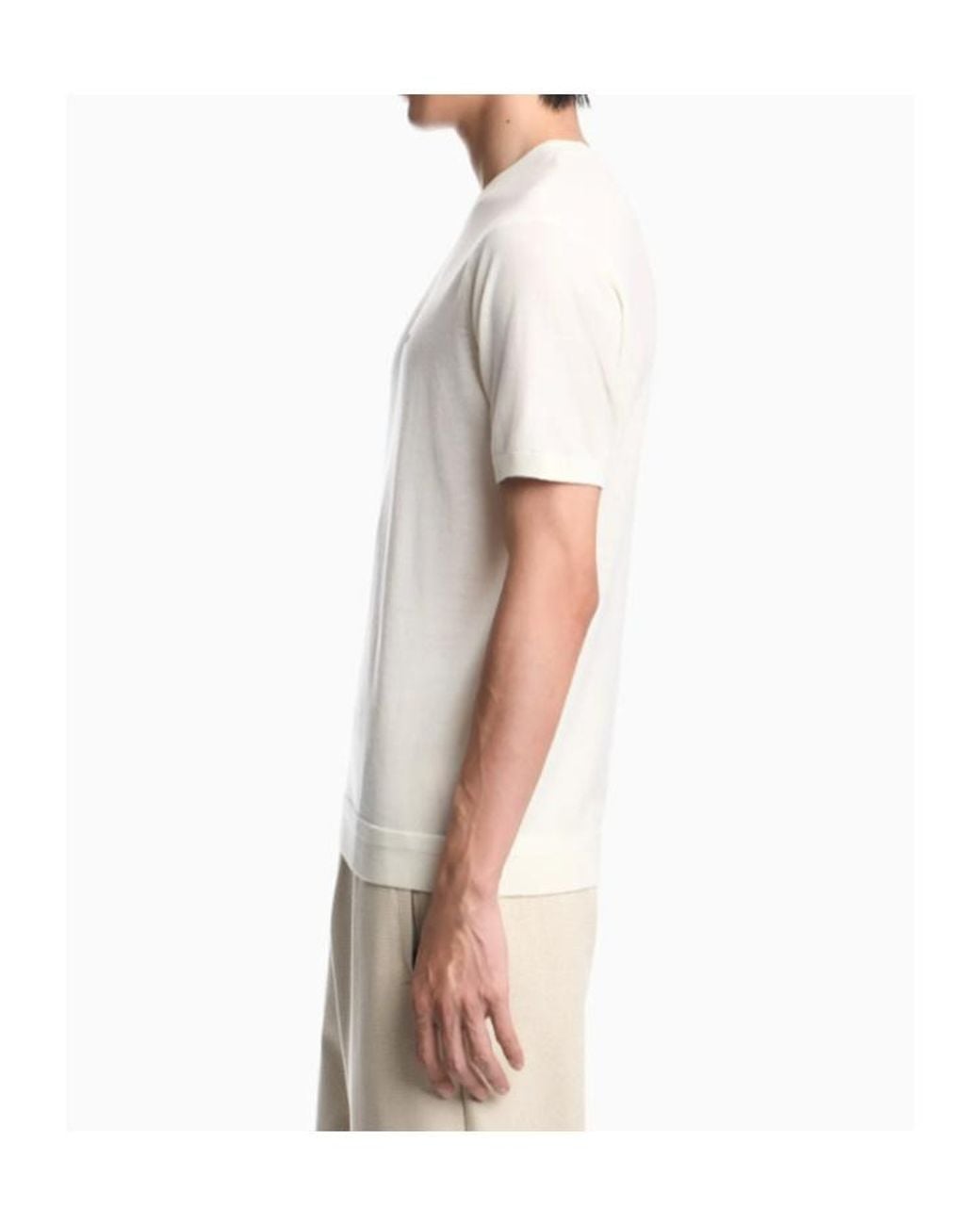 Emporio Armani White Short-Sleeved Sweater for men
