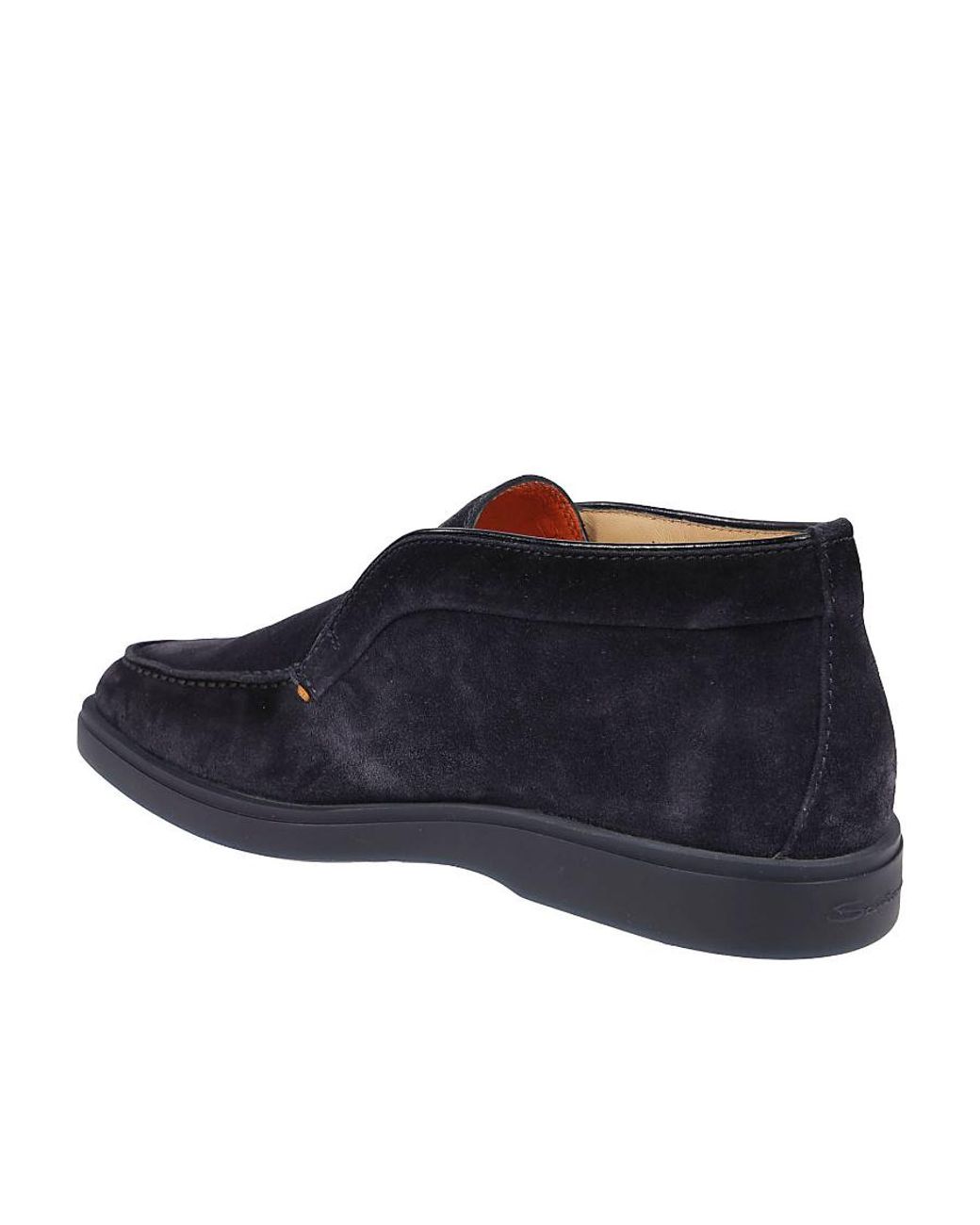 Santoni Blue Suede Loafers for men