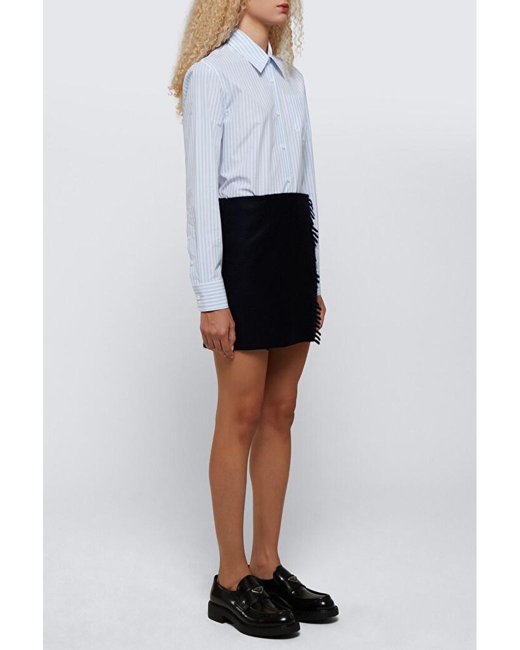 Prada Blue Wrap Mini Skirt
