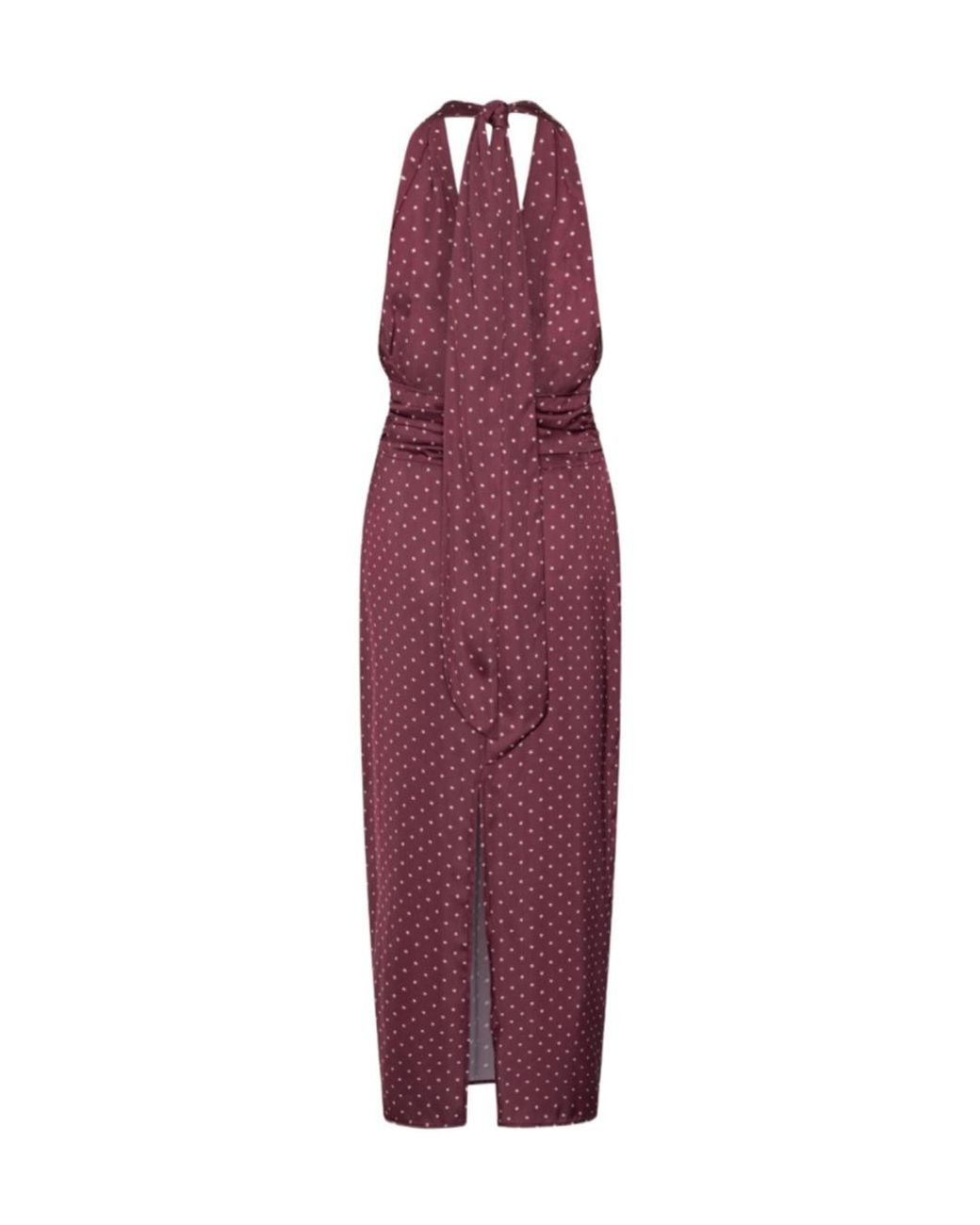 ROTATE BIRGER CHRISTENSEN Purple Dot Halterneck Scarf Dress