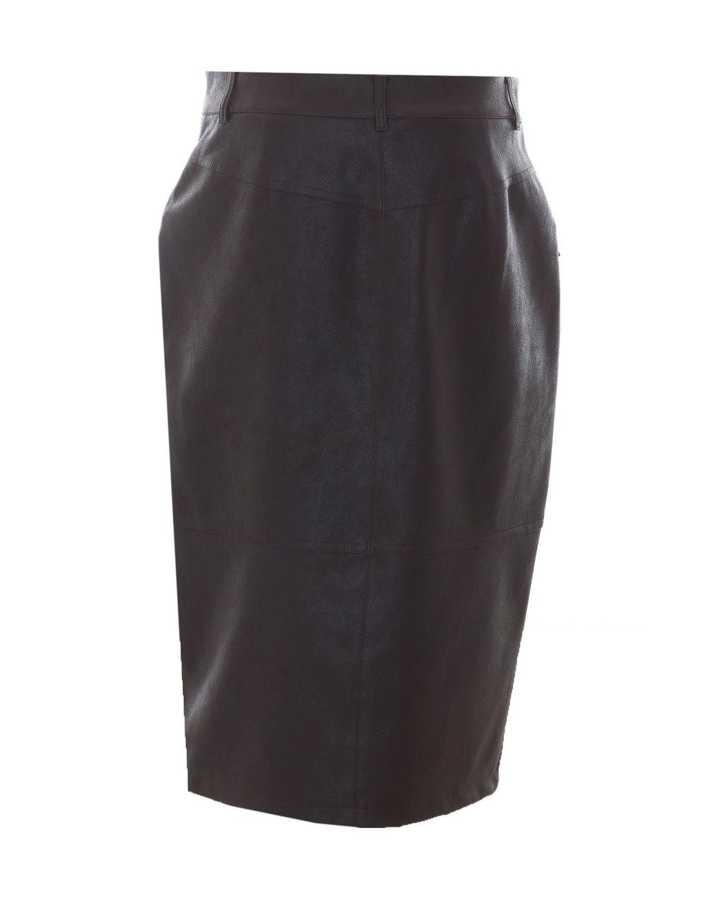 Liu Jo Gray Faux Leather Zip-Pocket Skirt