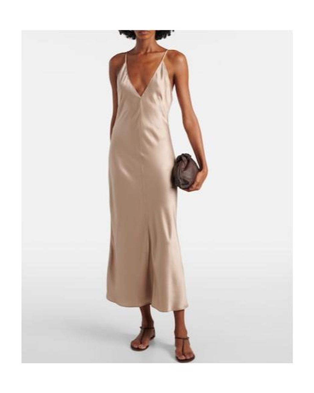 Leset Natural Satin Slip Dress
