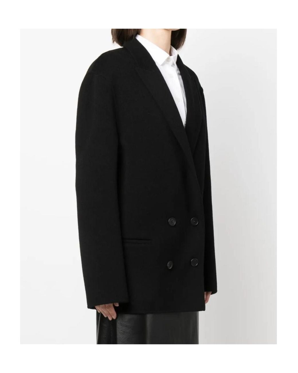 Philosophy Di Lorenzo Serafini Black Double-Breasted Long-Sleeved Blazer for men