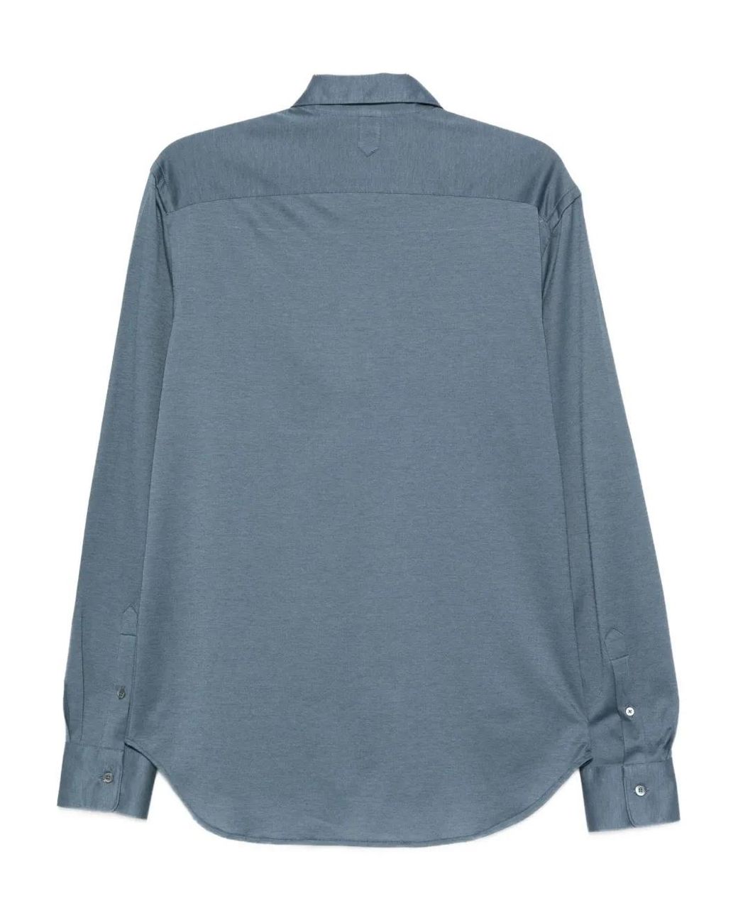 Canali Blue Long-Sleeve Cotton-Blend Shirt for men