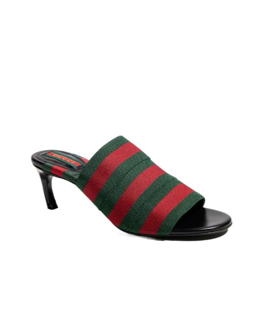 Gucci Black Mule Sandal With Web