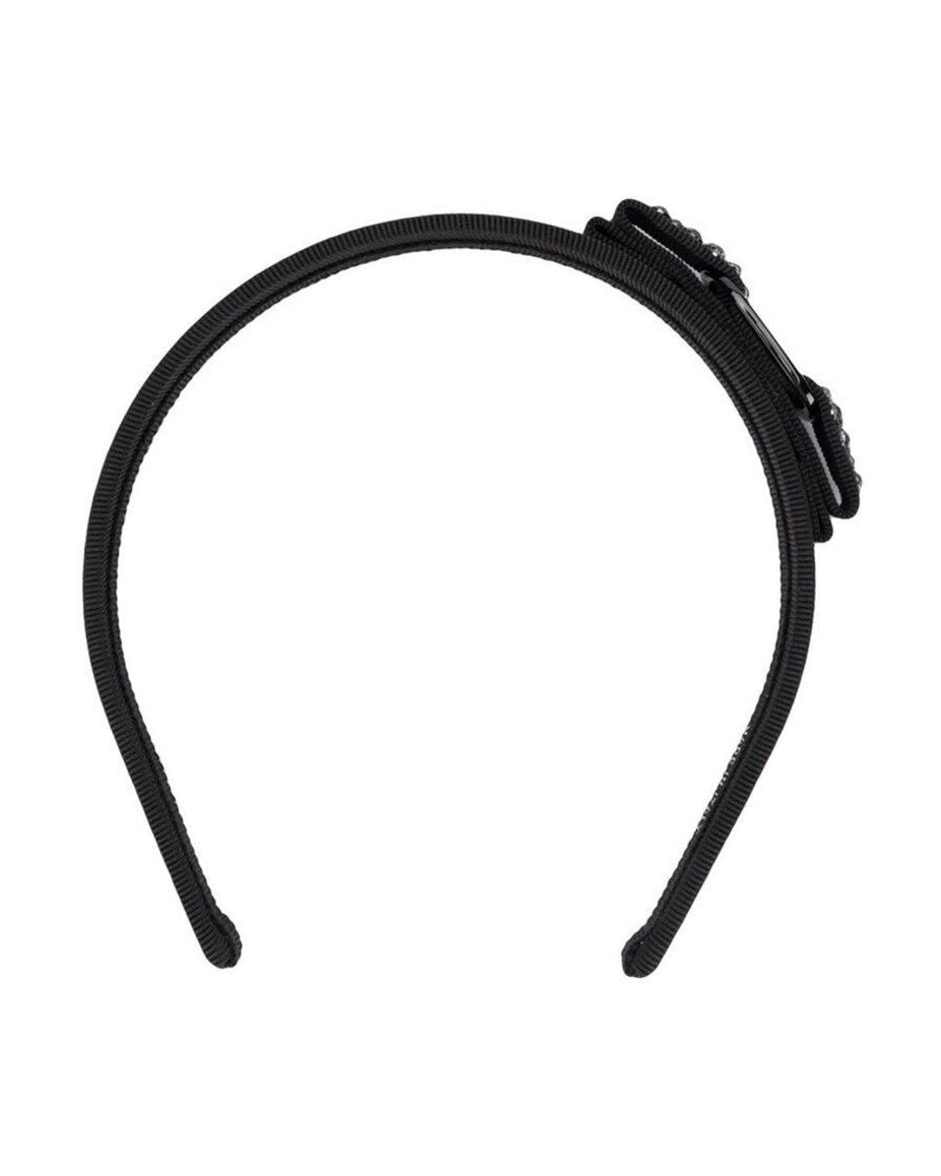 Ferragamo Black Ferragamo Bow-Embellished Headband