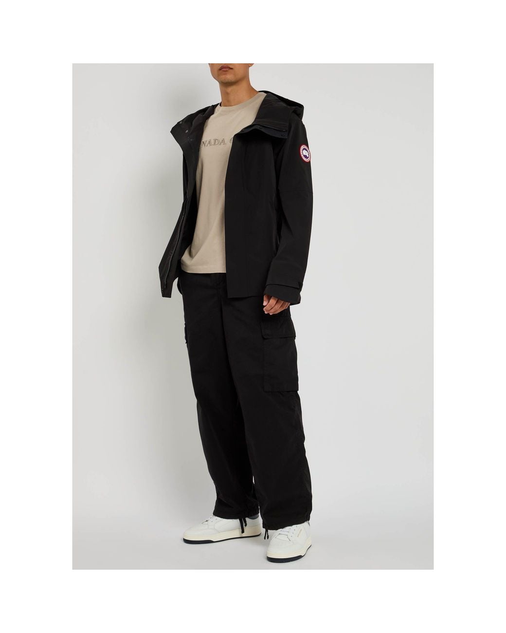 Canada Goose Black Hooded Windproof Jacket for men