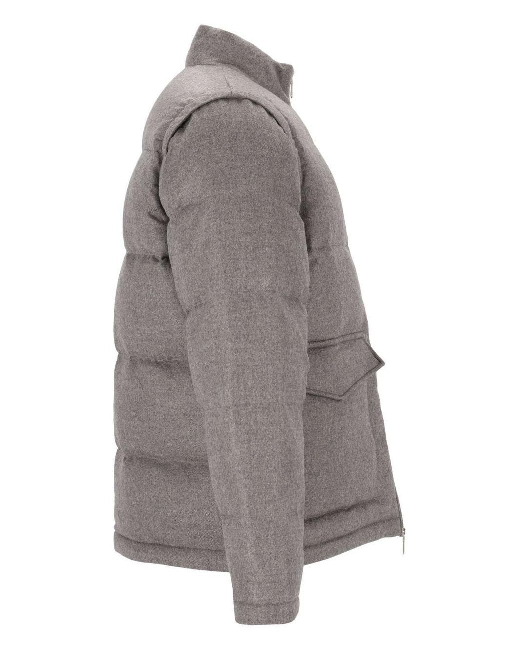 Eleventy Gray Relax Fit Padded Down Jacket for men
