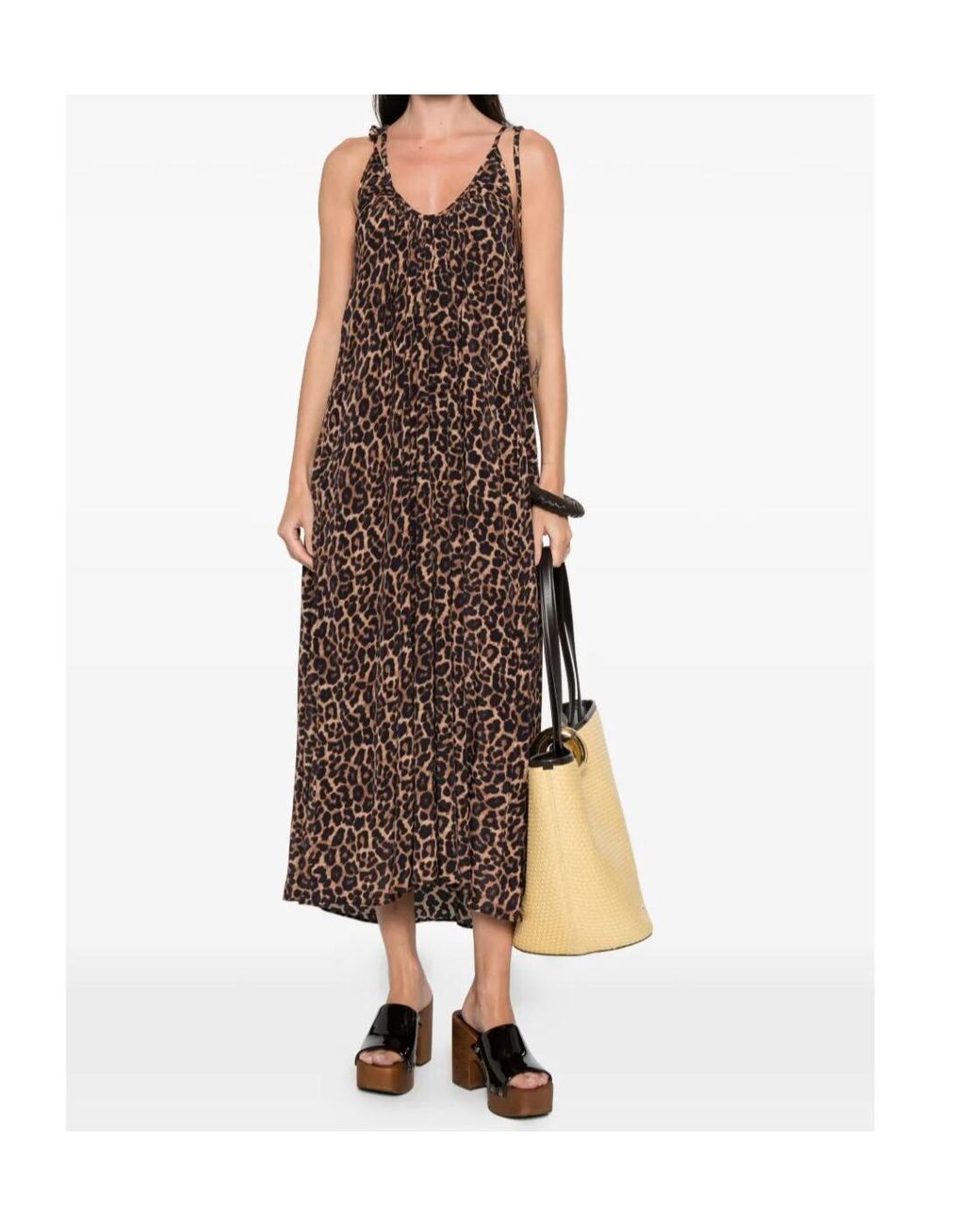 Anine Bing Brown Printed Sleeveless Dress