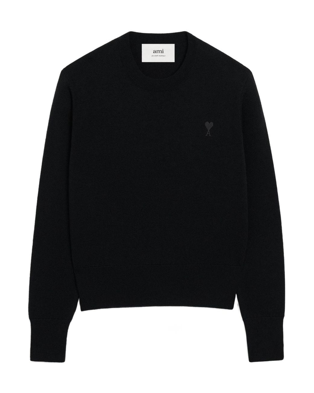 AMI Black De Coeur Wool Sweater