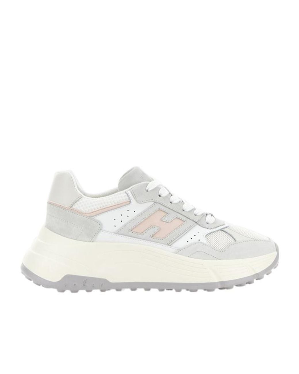 Hogan White Hi-Fi Lace-Up Sneakers