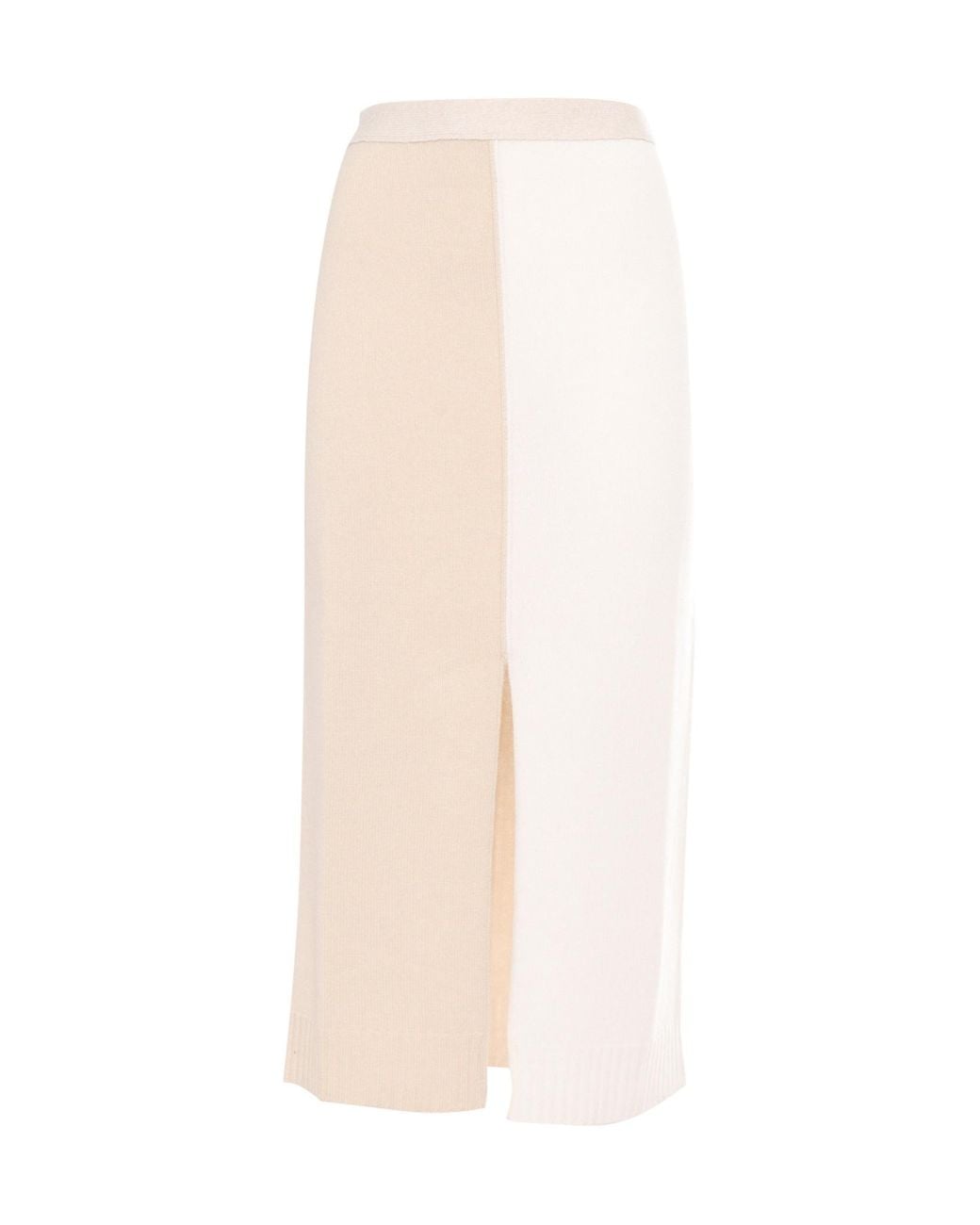 Lorena Antoniazzi White Slit Knitted Skirt