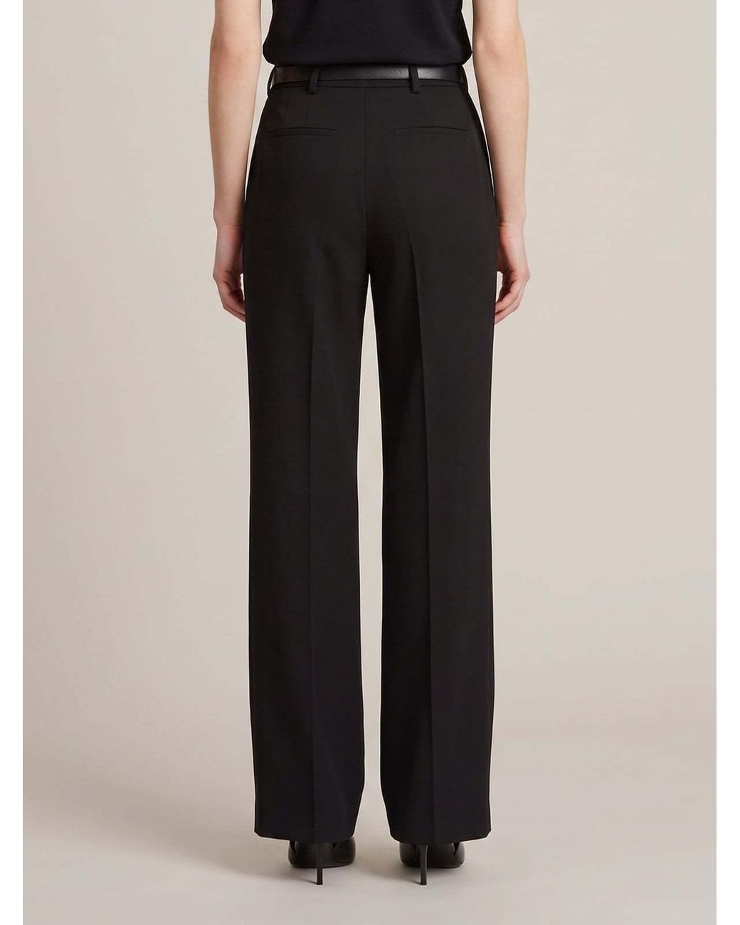 Saint Laurent Black Mid-Rise Tailored Pants