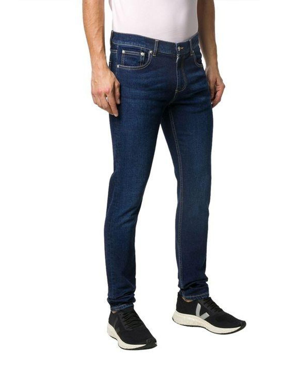 McQueen Blue Logo Jeans for men