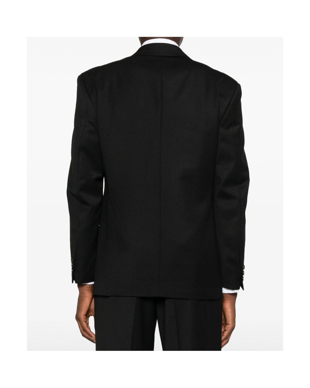 TONYWACK Black Double-Breasted Peak-Lapel Blazer for men