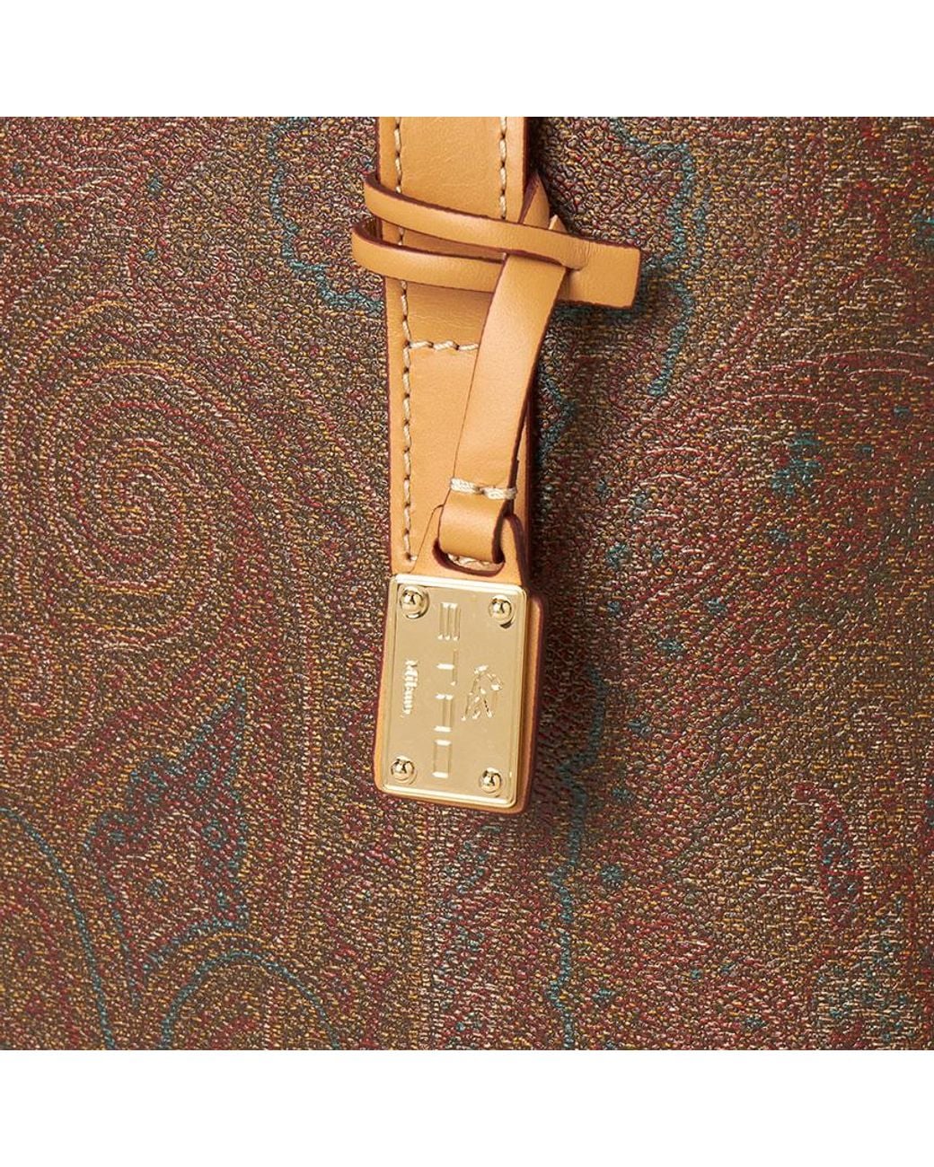 Etro Brown Logo Top Handle Bag