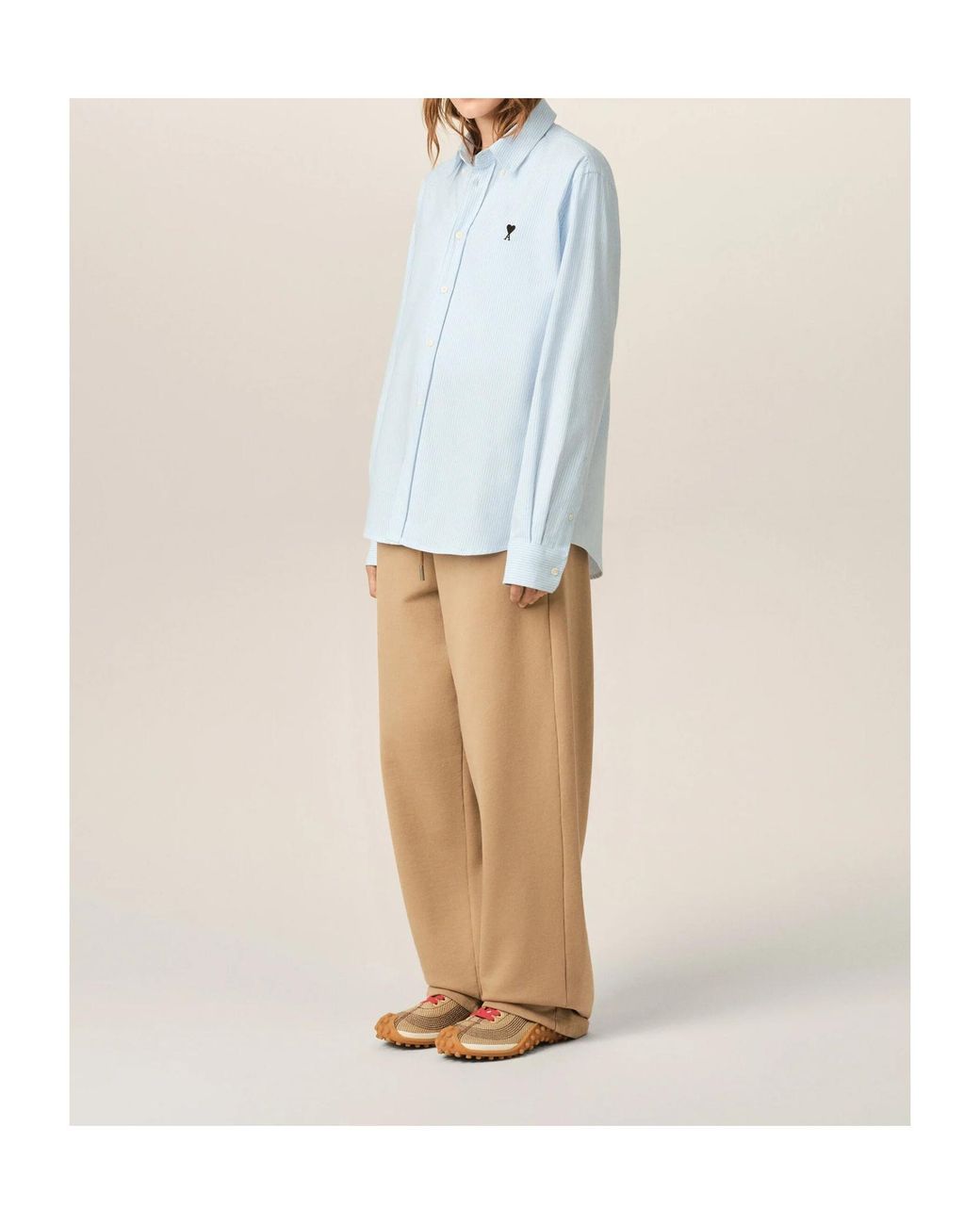 AMI Blue Ami Ami De Coeur Striped Shirt for men