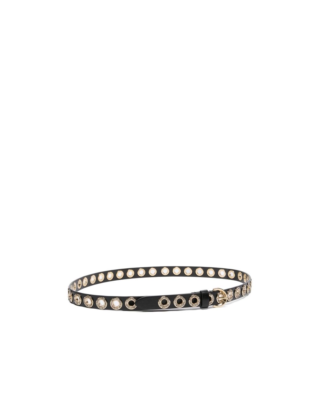 Pinko White Studs Embellished Belt