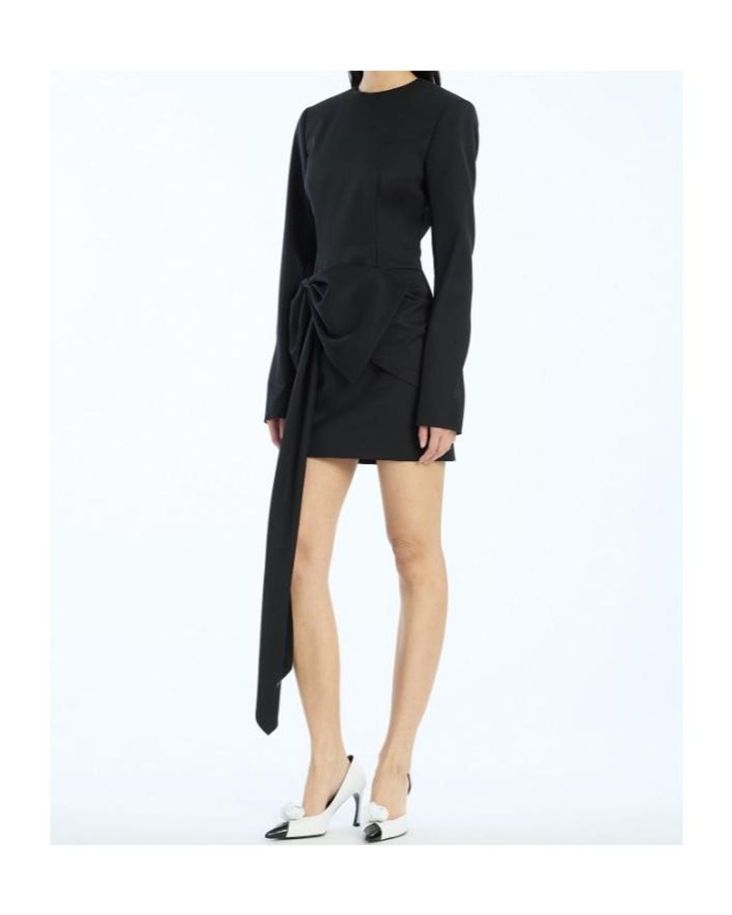 ROTATE BIRGER CHRISTENSEN Black Maxi Bow Mini Dress