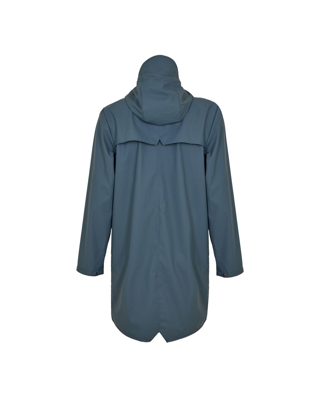 Rains Blue Hooded Snap-Button Raincoat