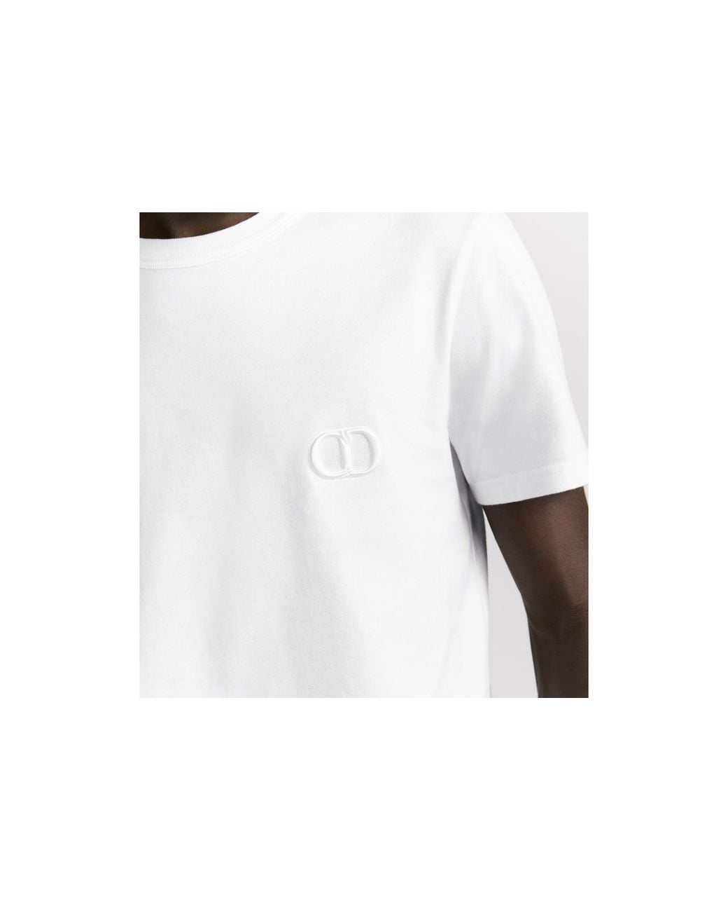 Dior White Logo Short-Sleeved T-Shirt for men