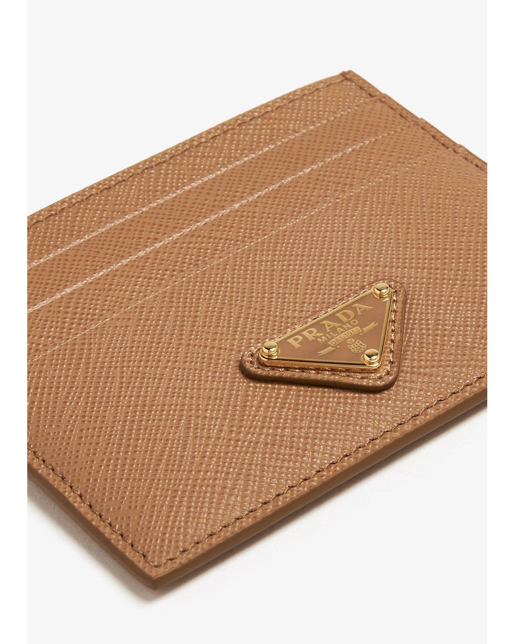 Prada Brown Saffiano Leather Card Holder