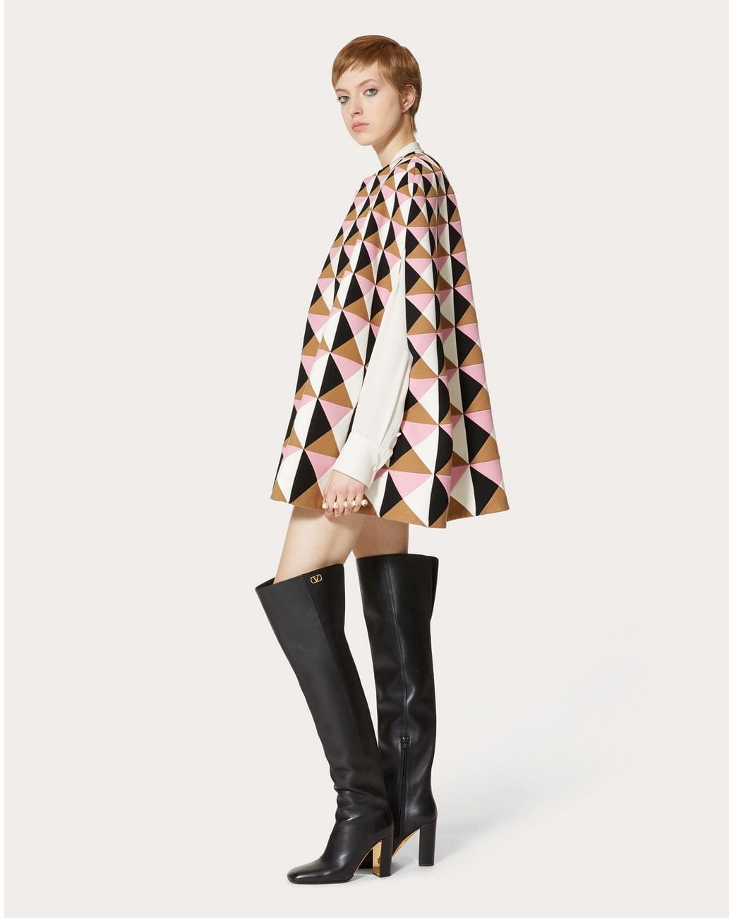 Valentino Multicolor Hook Detail Cape