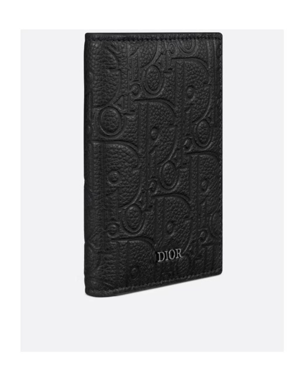 Dior Black Vertical Bifold Card Holder for men