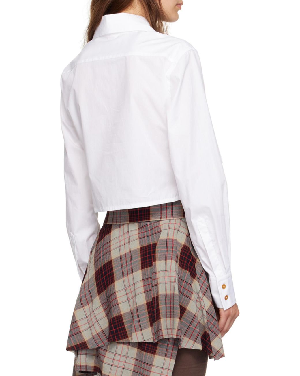Vivienne Westwood White Cut-Out Cropped Shirt