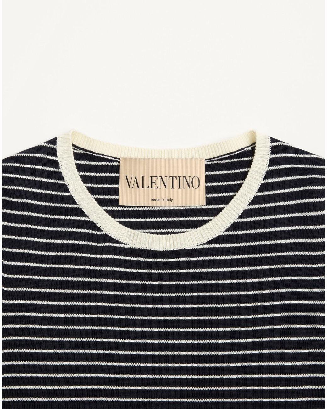 Valentino Blue Vlogo Signature Striped T-Shirt