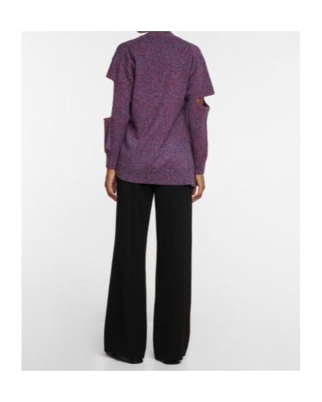 Christopher Kane Purple Deconstructed Virgin Wool Cardigan
