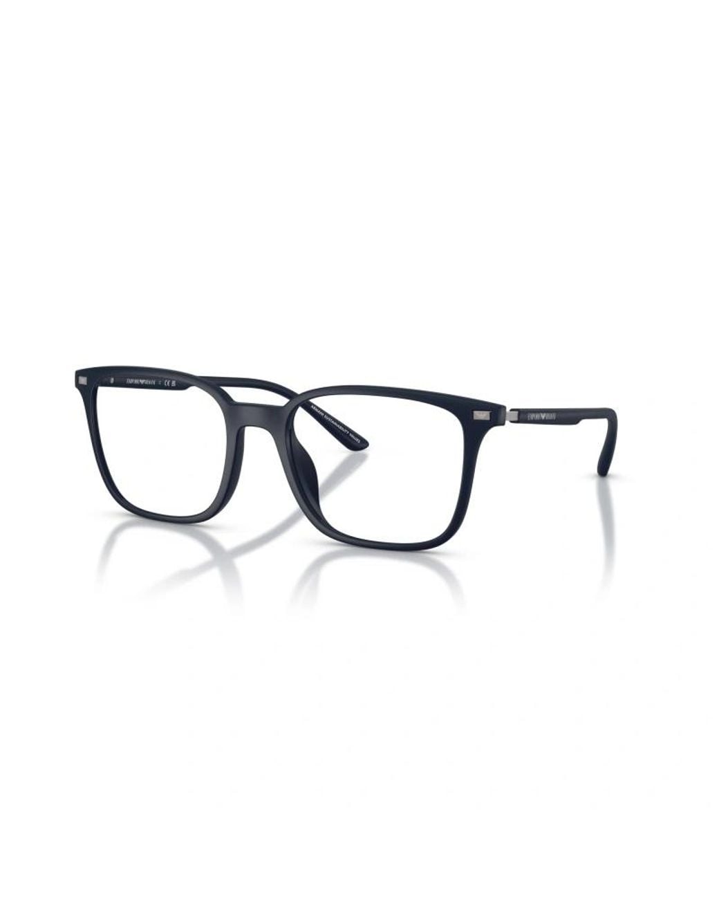Emporio Armani White Square Frame Glasses for men