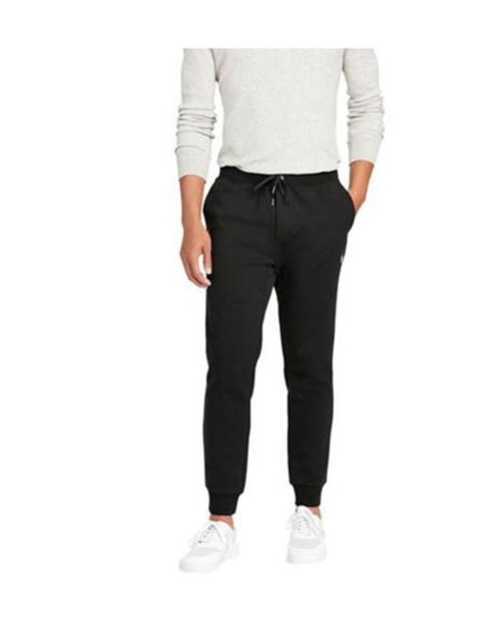 Polo Ralph Lauren Black Cuffed Logo Tech Jogging Bottoms for men
