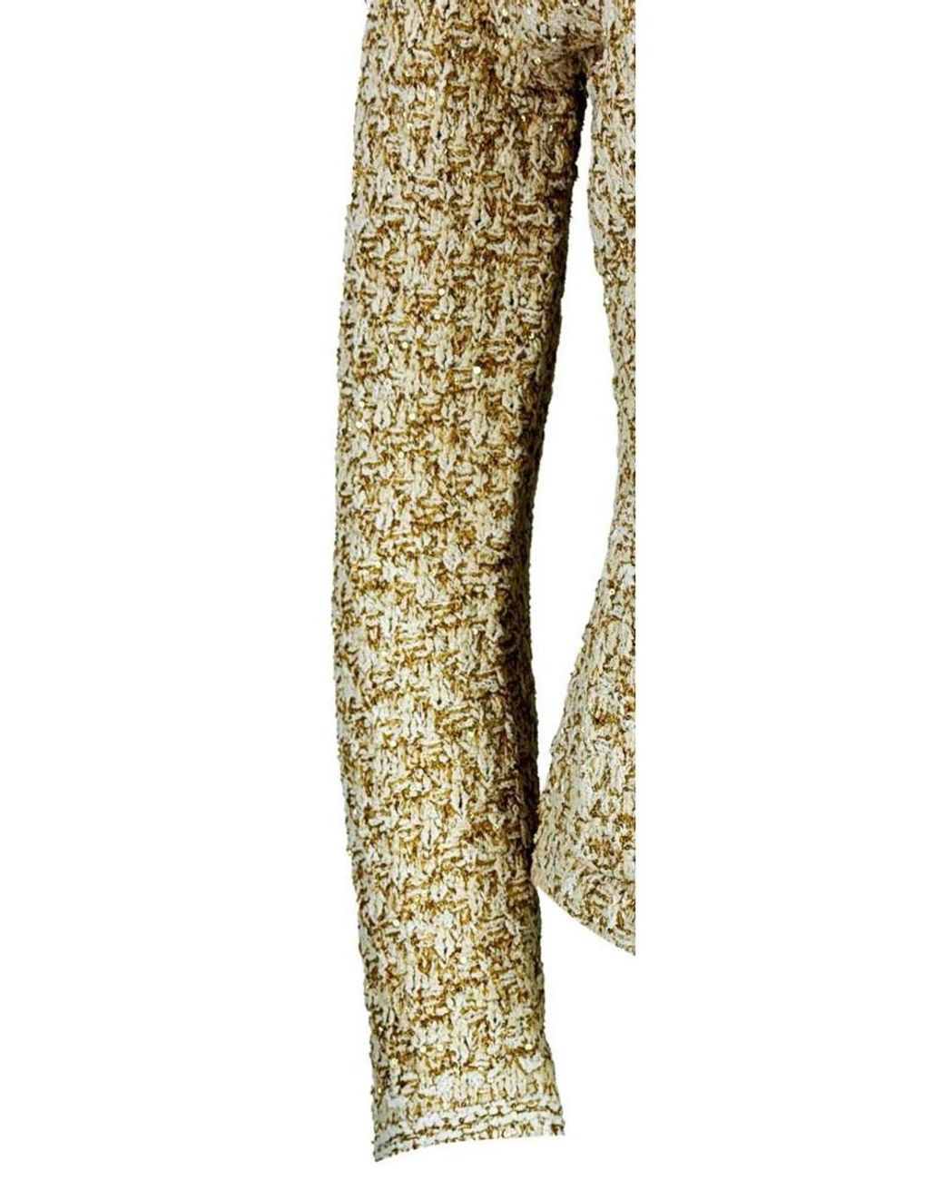 Fabiana Filippi Multicolor Denim Effect Sequin Tweed Jacket