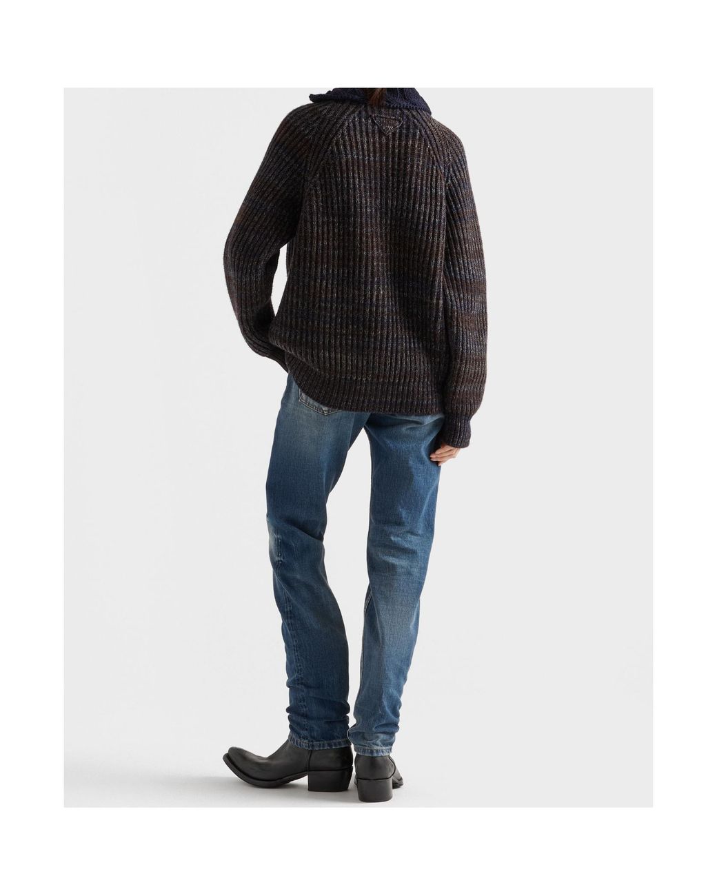 Prada Blue Low-Rise Tapered-Leg Jeans