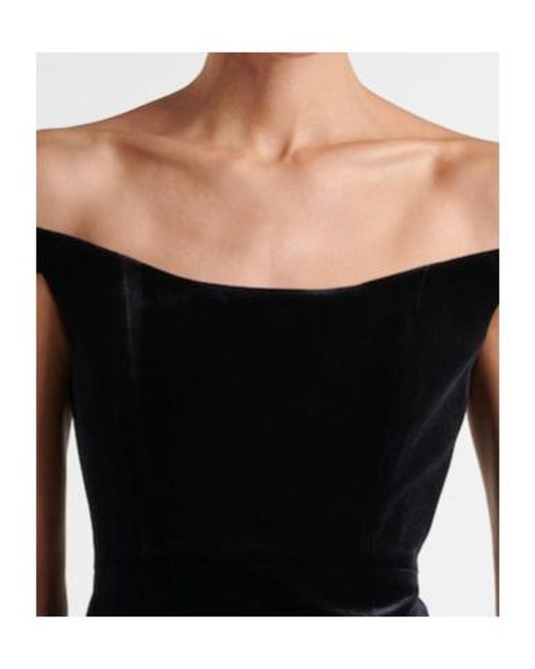 Alex Perry Black Off-Shoulder Velvet Bustier Dress
