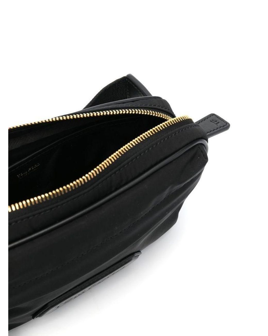 Tom Ford Black Logo-Patch Leather Belt Bag for men