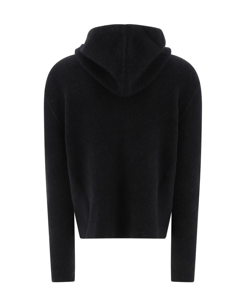 Rick Owens Black Zip-Up Drawstring Hooded Cardigan for men