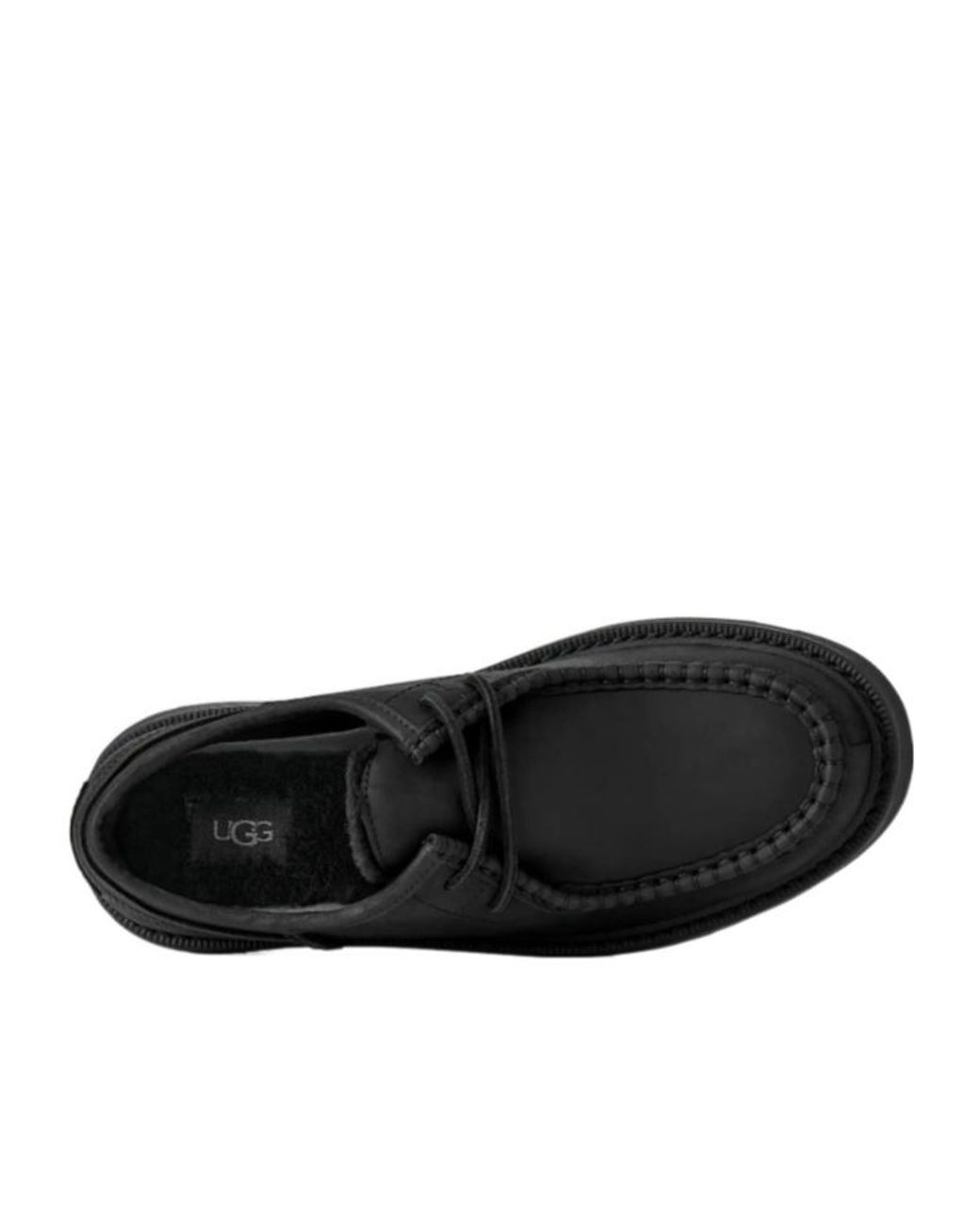 Ugg Black Stitch-Detail Moccasins for men