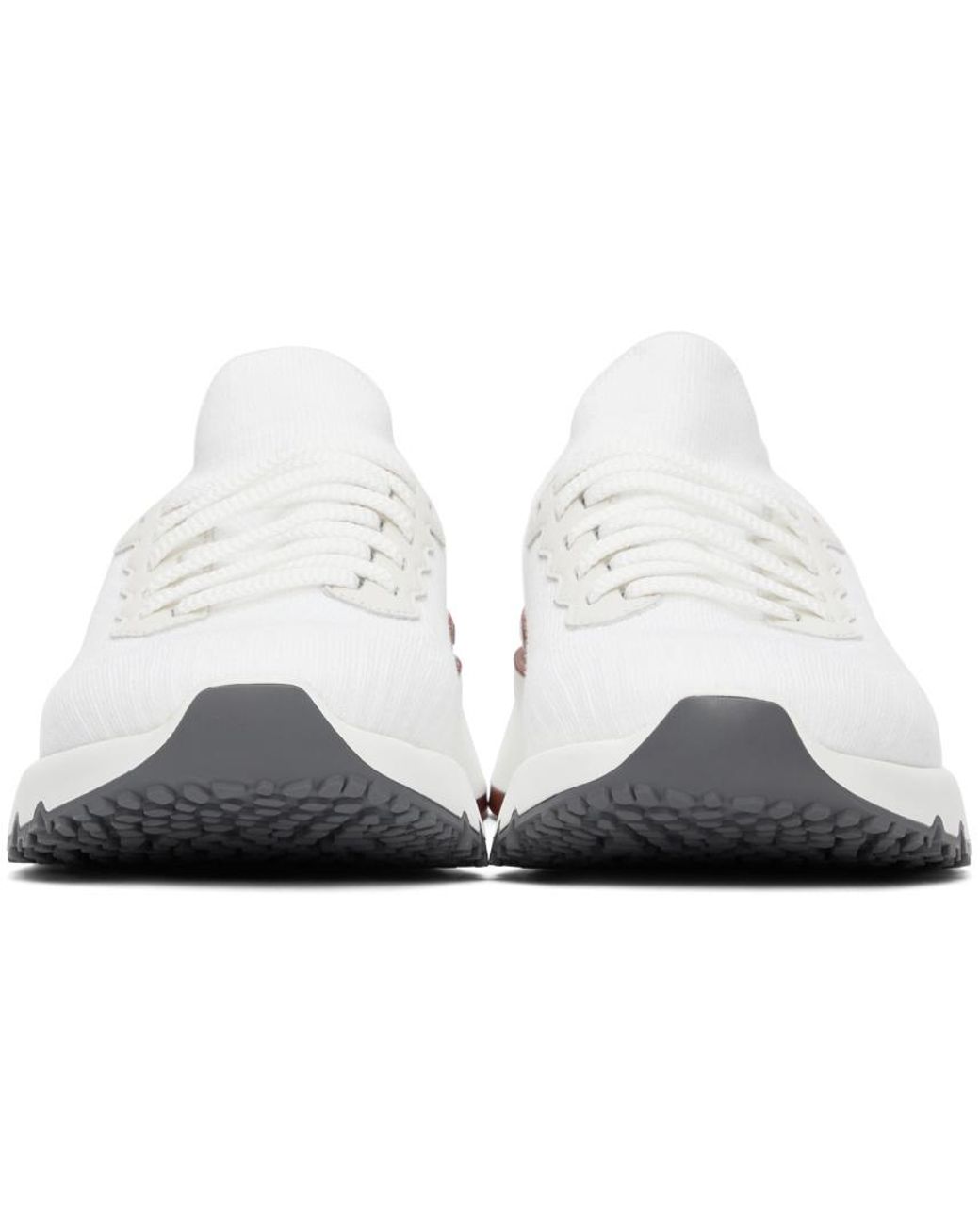 Brunello Cucinelli White Knit Sneakers for men