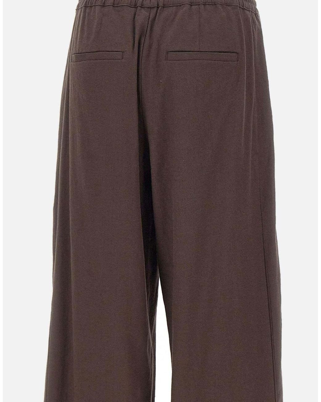 Vince Brown Drawstring Wide-Leg Pants